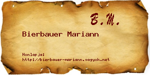 Bierbauer Mariann névjegykártya