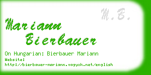 mariann bierbauer business card